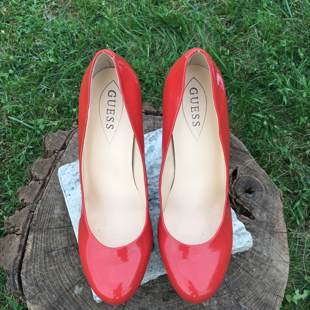 Guess Platform Pumps 9.5 Orange and Bamboo - Picture 4 of 8